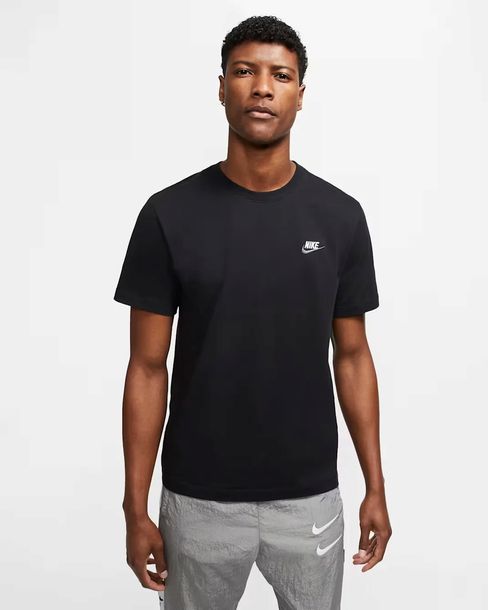 Koszulka męska bawełniana Nike Sportswear Club T-shirt czarna modna r. S