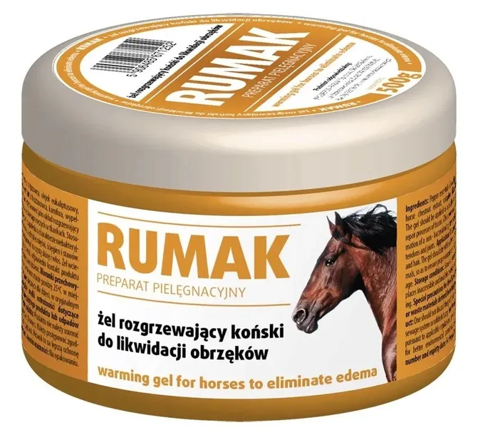 Rumak żel rozgrzewający dla koni 500g do likwidacji obrzęków