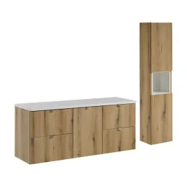 szafka-lazienkowa-140-cm-z-koszem-i-slupkiem-dab-coast-evoke-bialy-mat