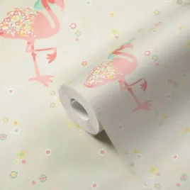 tapeta-scienna-papierowa-na-flizelinie-pastelowe-flamingi-dla-dzieci-as-10m