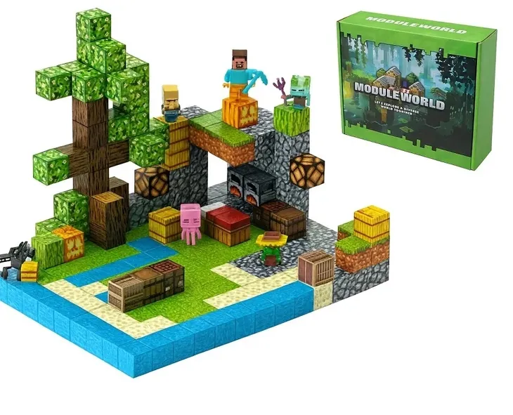 MAGNETYCZNE KLOCKI MINECRAFT DLA DZIECI 218 ELEMENTÓW PREZENT ŁADNE PUDEŁKO