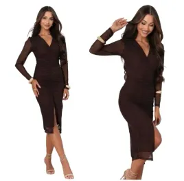 sukienka-czekoladowa-elegancka-midi-z-rozcieciem-dl-rekaw-z-siateczki