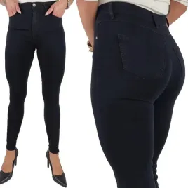 klasyczne-elastyczne-jeansy-damskie-wysoki-stan-czarne-black