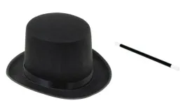 kapelusz-cylinder-maga-magika-czarny-rozdzka-czarodziej-magik