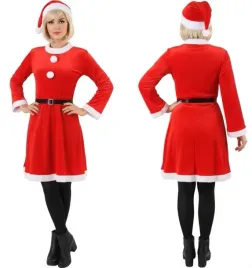 stroj-mikolajki-sniezynki-sukienka-czapka-pasek-kostium-swiateczny