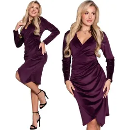 tracey-wyszczuplajaca-kopertowa-sukienka-midi-welurowa-marszczenia