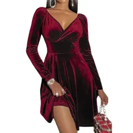 sukienka-damska-welurowa-midi-elegancka-wieczorowa-bordowa-dekolt-w-v