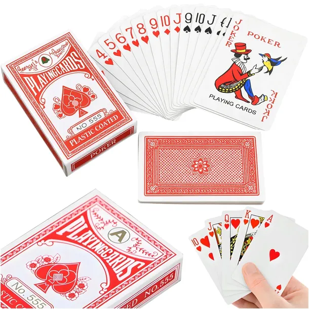 KARTY DO GRY ZESTAW PLASTIKOWE POWLEKANE POKER MAKAO TALIA KART 54szt