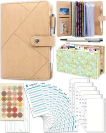 planer-budzetowy-notes-z-przegrodkami-naklejki-dlugopis-zestaw-bezowy