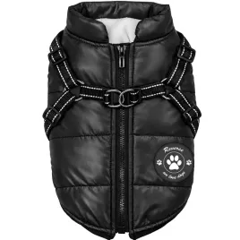 ciepla-kurtka-ubranko-dla-psa-kamizelka-zimowa-czarna-z-szelkami-2w1-l