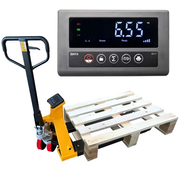 MOCNY DOKŁADNY WÓZEK PALETOWY Z WAGĄ 2500KG PALECIAK ELEKTRYCZNY CYFROWY