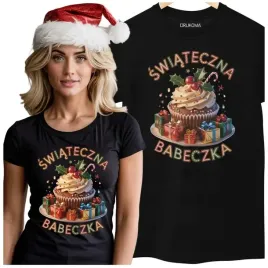 koszulka-swiateczna-damska-prezent-swiateczna-babeczka-choinke