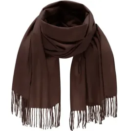 czekoladowy-szalik-damski-elegancki-modny-szal-gladki-klasyczny-cieply
