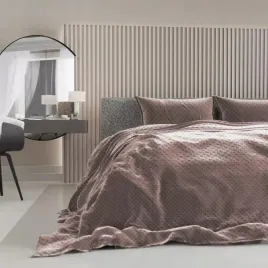 posciel-pluszowa-ciepla-na-zime-minky-kropki-brazowa-160x200cm