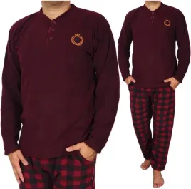 pizama-meska-l-polar-krata-gruba-ciepla-kieszenie