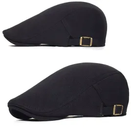 czarny-meski-kaszkiet-bawelniany-jesienno-zimowy-klasyczny-czapka