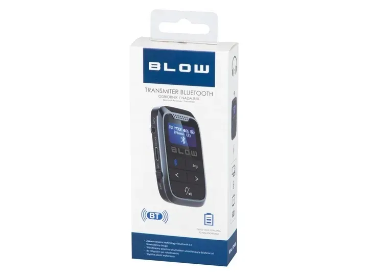 transmiter-adapter-bluetooth-5-1-nadajnik-akumulator-usb-c-lcd-jack-stan-nowy-marka-blow
