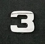 emblemat-litera-literka-cyfra-cyfry-chrom-3-trzy