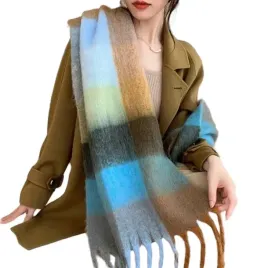 szal-damski-dlugi-szalik-brazowy-w-kratke-cieply-chusta-fredzle-zimowy