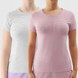 koszulki-damskie-4f-2-pak-t-shirt-bawelna-slim-fit-logo-sportowa-casual-s