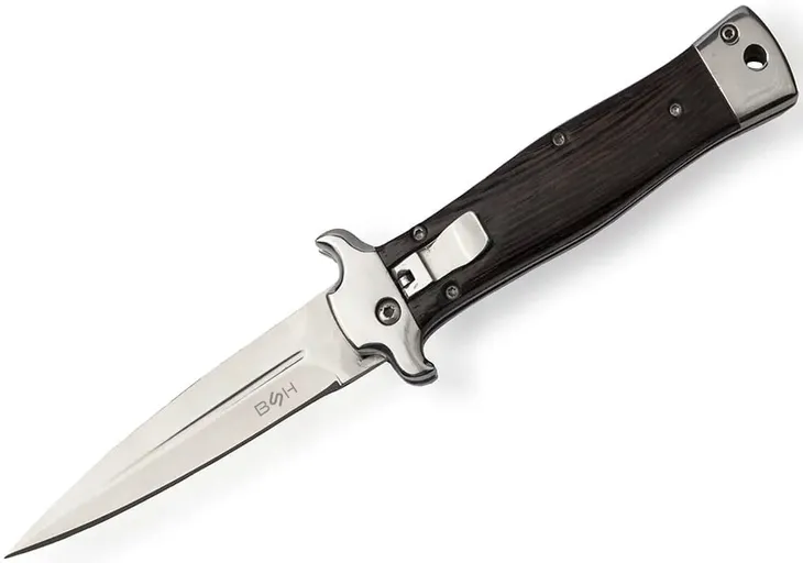 Nóż sprężynowy BSH Adventure N-513D w etui, składany