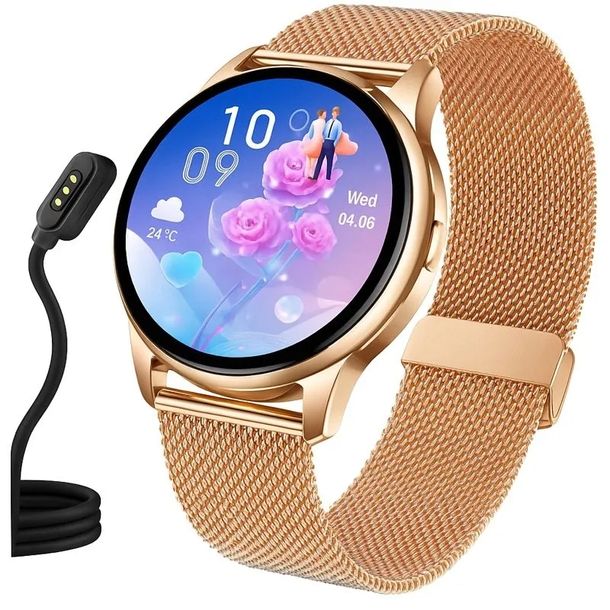DAMSKI ZEGAREK SMARTWATCH POLSKIE MENU ROZMOWY POWIADOMIENIA SPORT 42mm