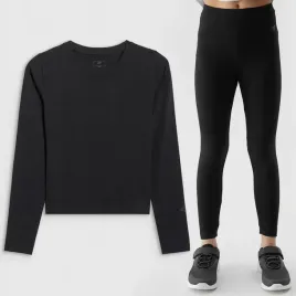 zestaw-dziewczecy-4f-longsleeve-legginsy-bawelna-bluzka-getry-czarne-140