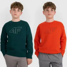 bluza-chlopieca-4f-zestaw-2-pak-bez-kaptura-z-logo-zielona-czerwona-164