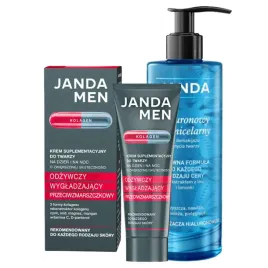 janda-zestaw-na-prezent-nawilzenie-kolagen-meski-krem-oczyszczajacy-zel