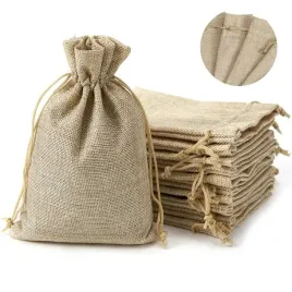 jutowe-woreczki-ze-sznurkiem-lniane-woreczki-worki-grube-brazowe-12x15