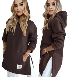 czekoladowa-gruba-ciepla-dluga-bawelna-dresowa-bluza-oversize-kaptur