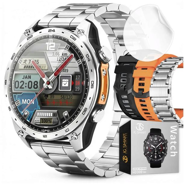Smartwatch Zegarek Męski GPS 4GB MAPY AMOLED CIŚNIENIE MENU PL WODOODPORNY