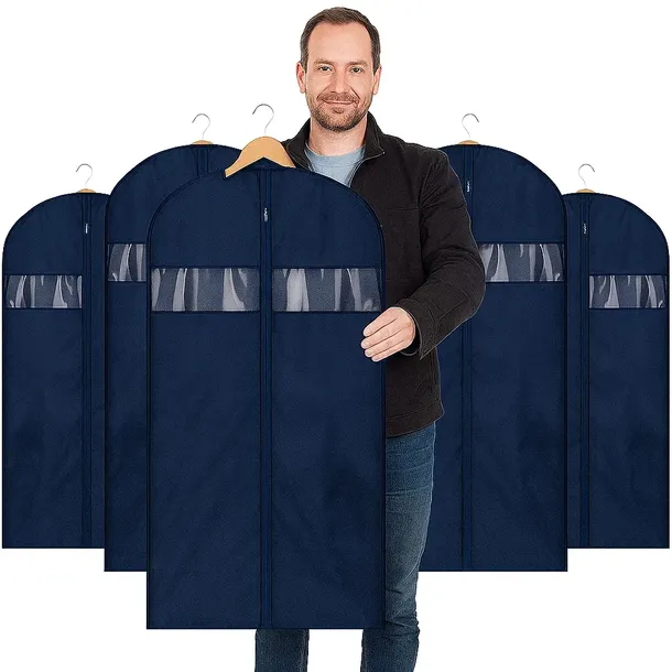 POKROWCE NA ODZIEŻ ubrania garnitur kurtkę 5-CIO PACK 60X100 -granatowe!