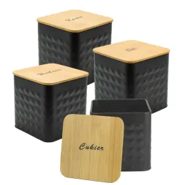 pojemniki-komplet-kawa-herbata-cukier-sol-czarny-metalowy-bambus-zestaw