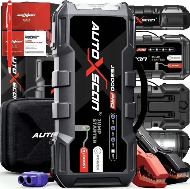 STARTER AUTOXSCAN JS3000PRO 24000mAh PowerBank FULL 12V 30000 AMPER ROZRUCH