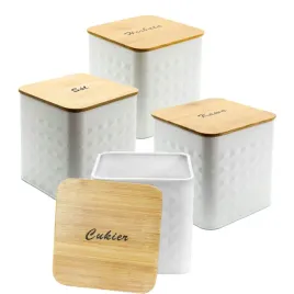 pojemniki-komplet-kawa-herbata-cukier-sol-bialy-metalowy-bambus-zestaw