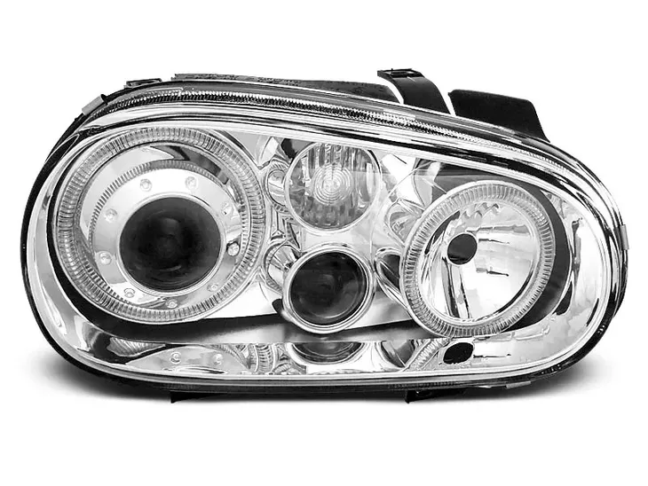 LAMPY REFLEKTORY VW GOLF IV 4 97-03 RINGI HALOGENY CHROM RHD/LHD