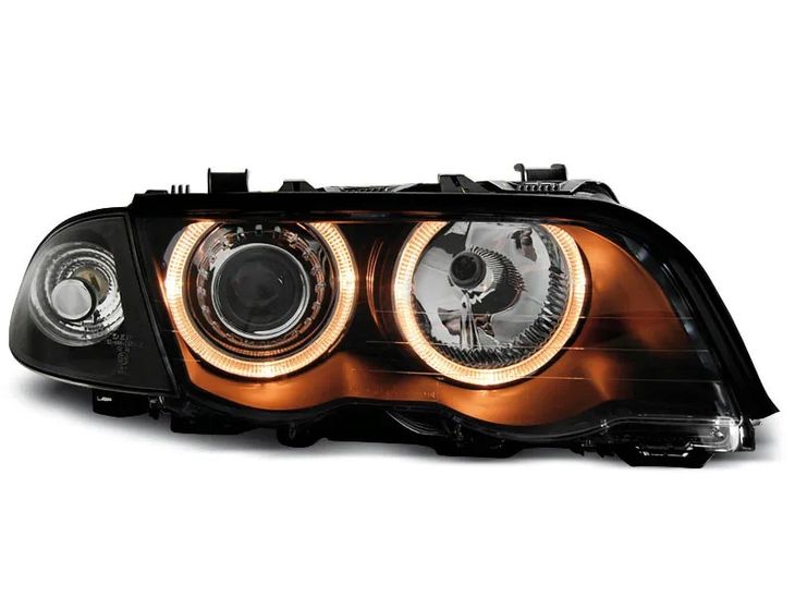 LAMPY REFLEKTORY BMW E46 4D 1998-01 RINGI BLACK