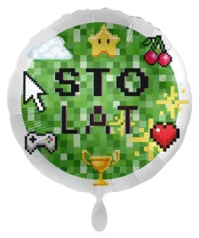 balon-foliowy-adikbal-18-43-cm-sto-lat-piksele-adi-1018k-pakowany