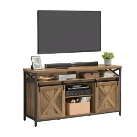 szafka-rtv-loft-rustykalna-147-cm-brazowa-z-przesuwnymi-drzwiami