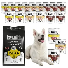 karma-sucha-z-indykiem-i-mokra-dla-psa-mix-smakow-ekstra-bult-174kg