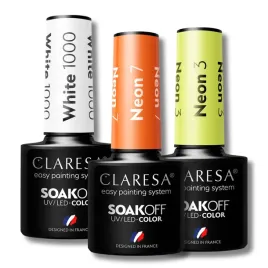 claresa-3-lakier-hybrydowy-do-paznokci-bialy-biel-neon-zolty-pomaranczowy