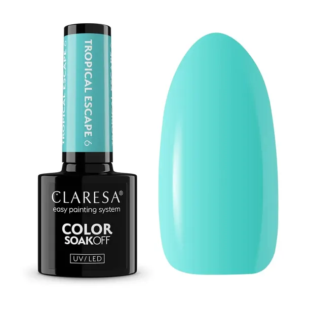 CLARESA LAKIER HYBRYDOWY TROPICAL ESCAPE 6 DO PAZNOKCI TURKUSOWY