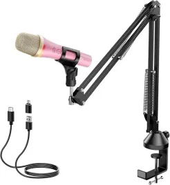 mikrofon-dynamiczny-studyjny-tonor-rozowy-rgb-do-podcastow-nagrywania