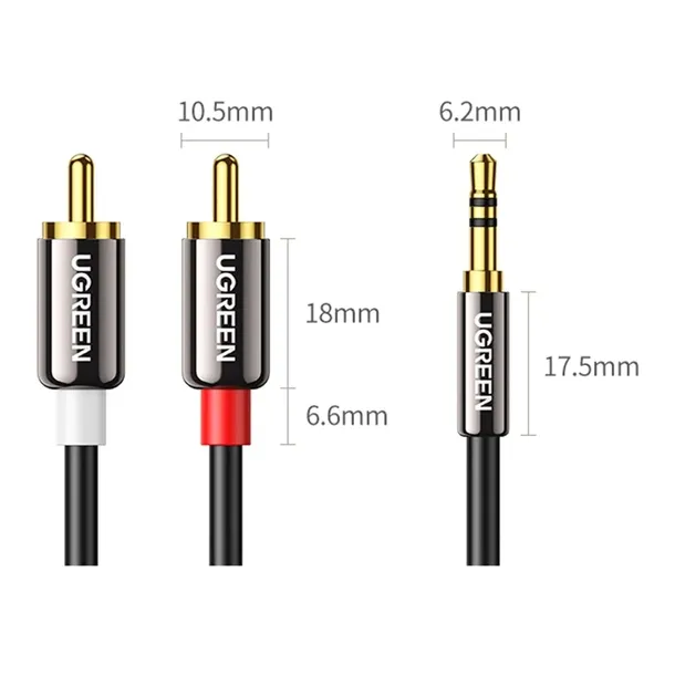 kabel-przewod-audio-3-5-mm-mini-jack-2rca-1-5m-czarny-ugreen-stan-nowy-marka-ugreen