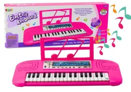 elektryczne-pianinko-dla-dzieci-36-melodii-rozowe-lean-toys