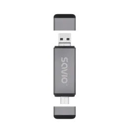 czytnik-kart-usb-savio-ak-72-usb-2-0-usb-c-usb-a-micro-usb-sd-microsd-szary