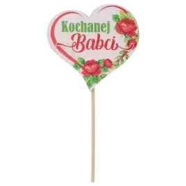 serduszko-na-piku-topper-napis-kochanej-babci-prezent-na-dzien-babci