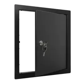 drzwiczki-rewizyjne-metalowe-25x25cm-czarne-na-klucz-inspekcyjne-serwisowe