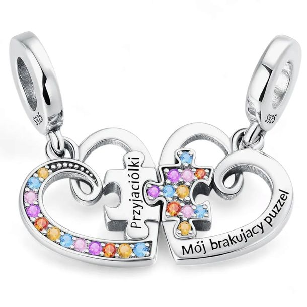 Charms PRZYJACIÓŁKA podwójna zawieszka srebro 925 przyjaciółki